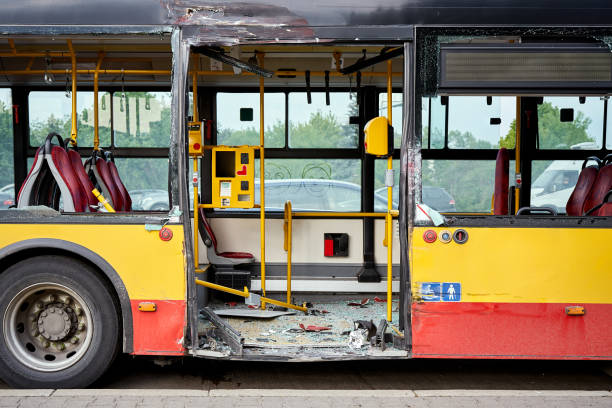 istock View of devastated city bus after road accident. 1156972581