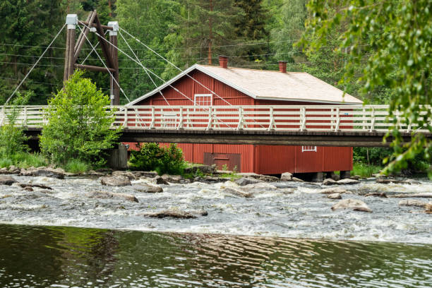 istock Old mill, dam and threshold on the river Jokelanjoki, Kouvola, Finland 1156973464