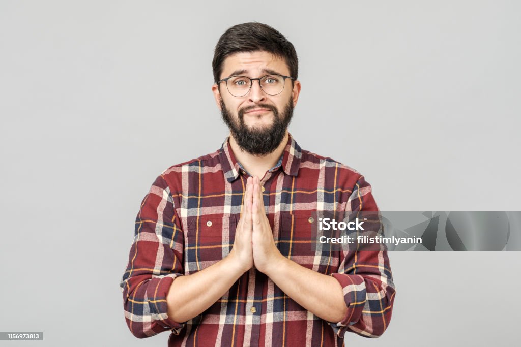 Beg Expression Cute Attractive Young Man With Begging Expression And Gesture Looking ...