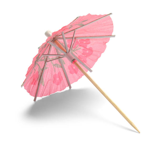 różowy parasol koktajlowy - drink umbrella umbrella pink paper zdjęcia i obrazy z banku zdjęć