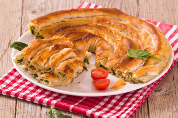 istock Spanakopita, greek spinach pie. 1156975740