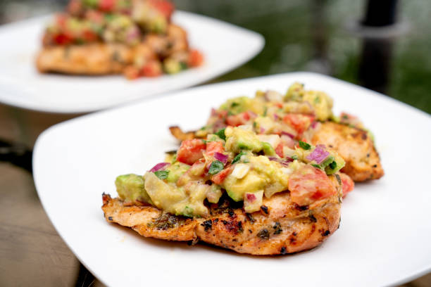 Grilled Cilantro Lime Chicken Topped With Fresh Avocado Salsa
