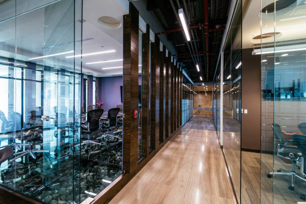 istock Modern coworking office with board room and corridors 1156988411