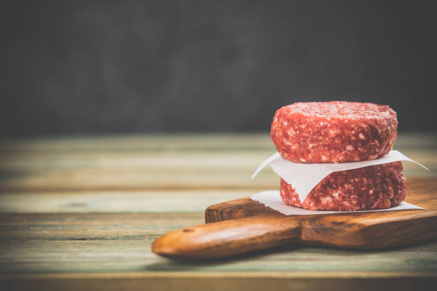 istock raw burgers - cutlets from organic beef meat 1156989824