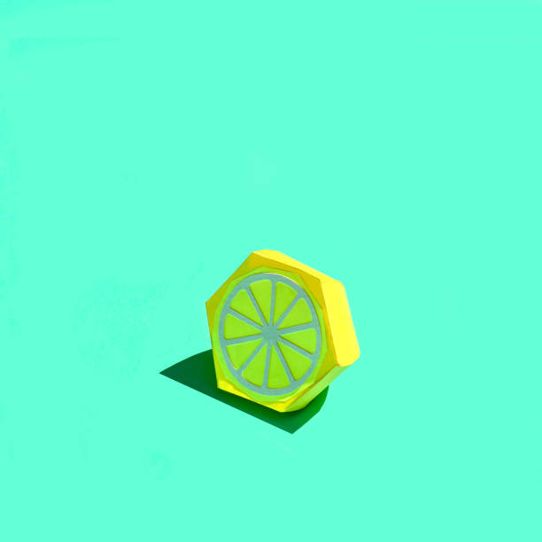 Paper half lemon in bright sunshine