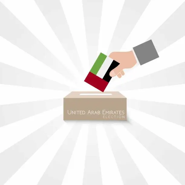 Vector illustration of United Arab Emirates Elections Vote Box Vector Work
