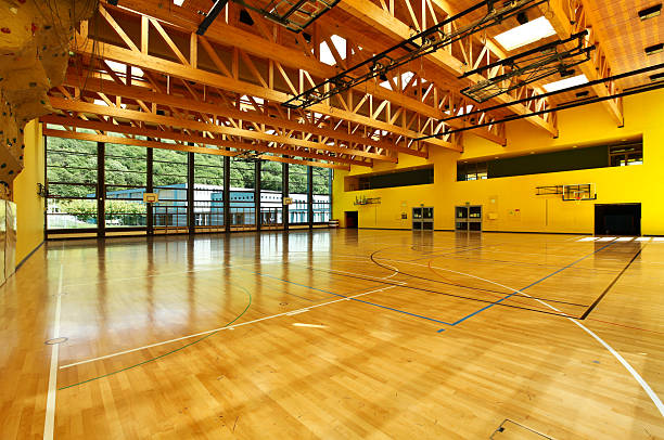 istock Panoramic interior shot of a gym 115699904