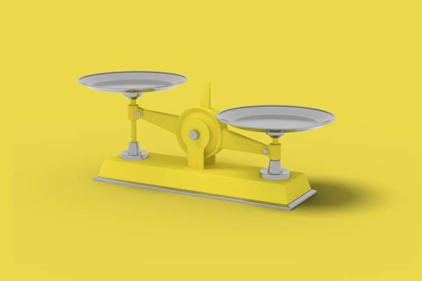 istock Yellow scales on a yellow background. Abstract image. Concept business. 3D render. 1157000986