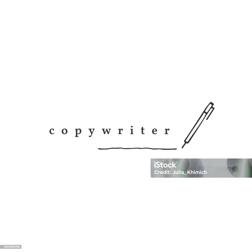 Copy Writing Labels Writing Copywrite And Publishing Theme Vector Hand Drawn Label Template ...