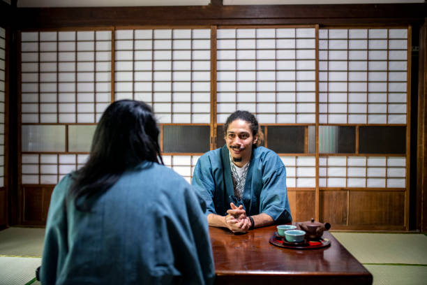 istock Mixed Race Guests at Tokyo Ryokan 1157010342