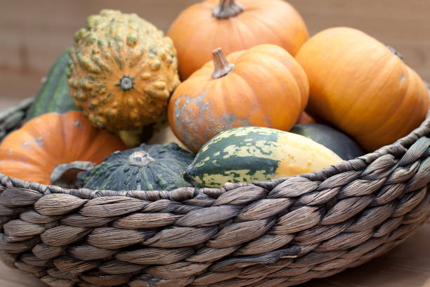 istock ripe pumpkins in a basket 1157011688