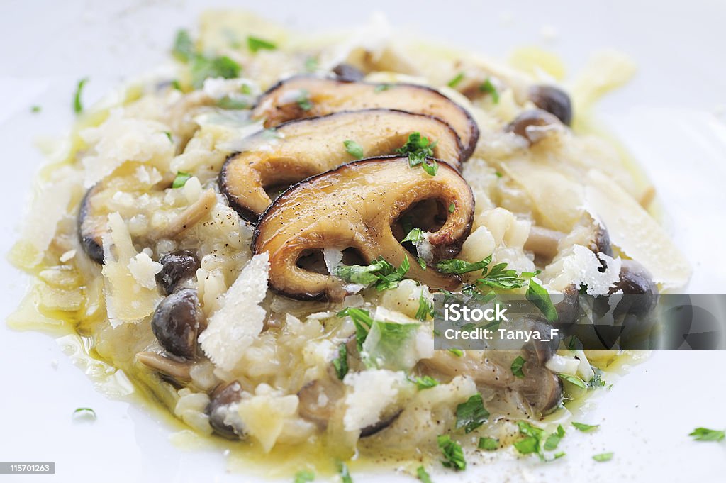 버섯 리조토 클로즈업 - 로열티 프리 표고버섯 스톡 사진