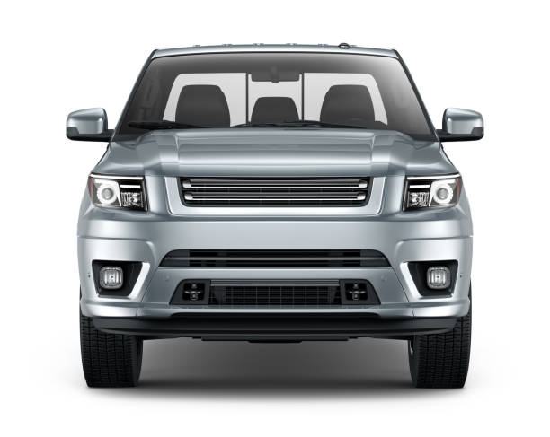 istock 3D illustration of Generic pickup truck - Front View 1157012992