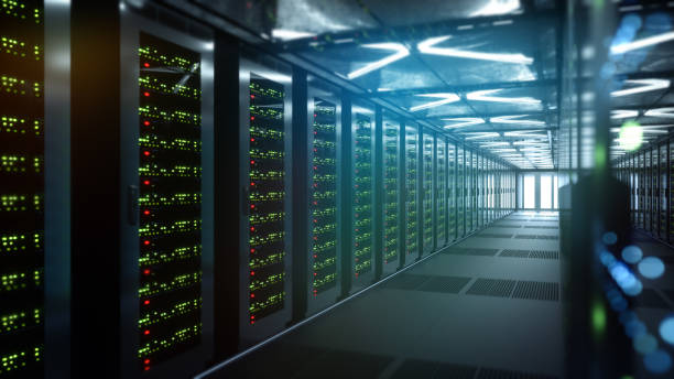 serveurs de données au centre de données d'entreprise - supercomputer photos et images de collection