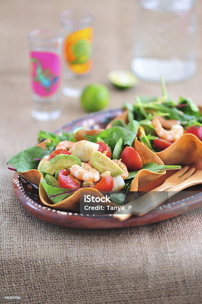 Tex-Mex-Stil und Meeresfrüchte-Salat - Lizenzfrei Avocado Stock-Foto