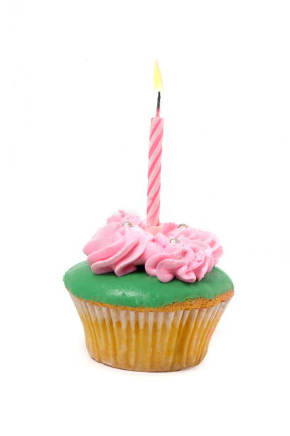 istock 1 small Cup Cake on white background for your birthday greeting element design 1157019680