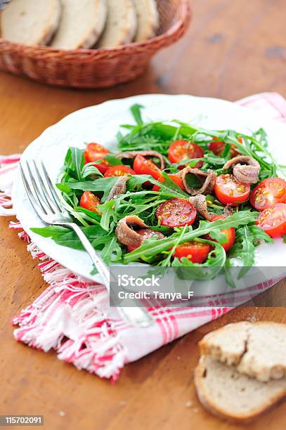 Arugula Salad Stock Photo - Download Image Now - Anchovy, Arugula, Basket