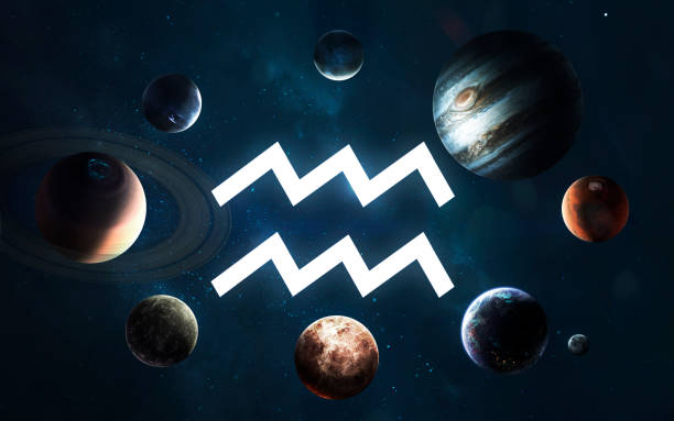 Zodiac sign - Aquarius. Middle of the Solar system. Elements of this image furnished by NASA Zodiac sign - Aquarius. Middle of the Solar system. Elements of this image furnished by NASA aquarius astrology sign photos stock pictures, royalty-free photos & images