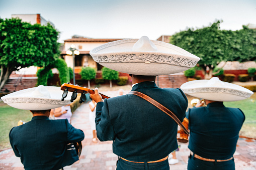 Mariachi Band Playing under Mexican Kiosk