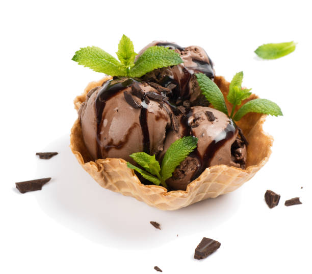 istock Chocolate ice cream in waffle bowl 1157029382