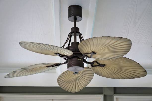 istock Ceiling fan with electric lamp 1157031571