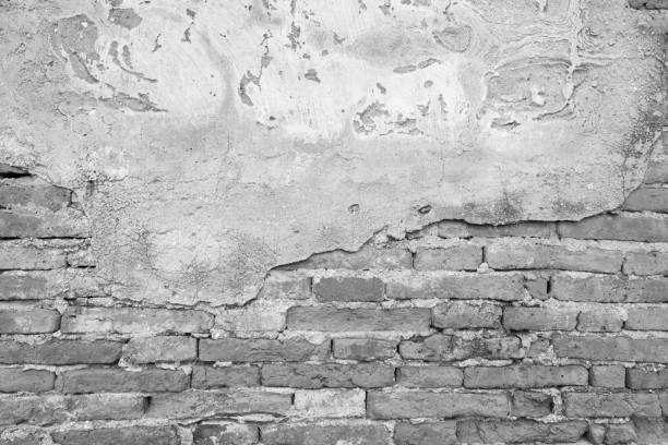 istock Old brick cement wall texture grey black horizontal block which are beautiful background. 1157036713