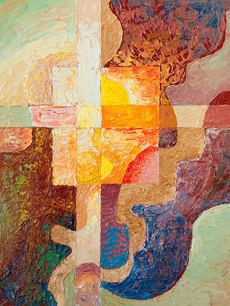 Cross Artwork by Alex Tsuper. Oil on canvas, 30 x 40 cm. abstract oil painting for beginners stock illustrations