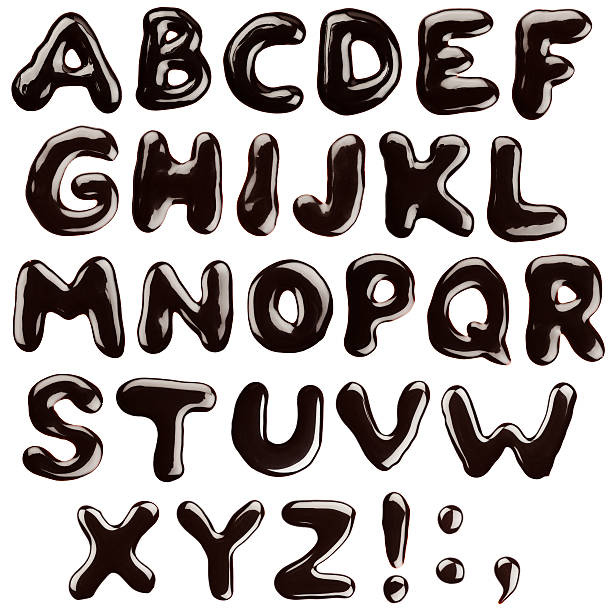 abc de chocolate - letter s isolated alphabet alphabetical order - fotografias e filmes do acervo