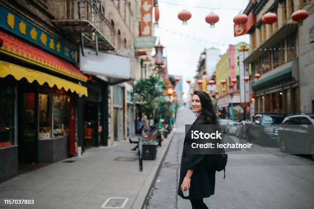 Solo Traveler In Chinatown Of San Francisco California Stock Photo - Download Image Now
