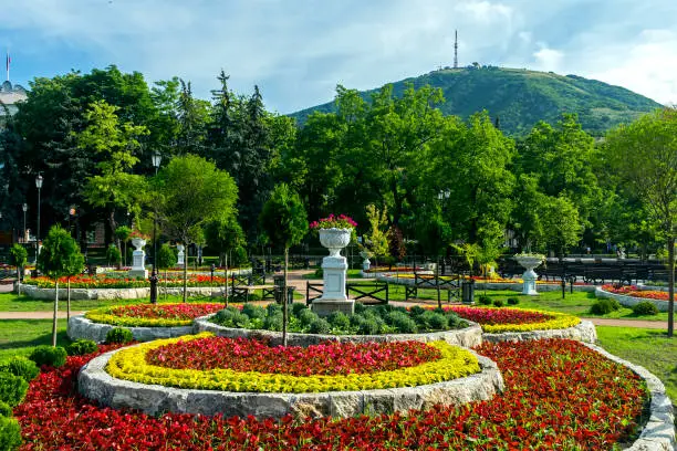 Park "Flower-garden" - one of the most beautiful and favorite places of the resort of Pyatigorsk on Northern Caucasus in Russia, founded in 1828.
