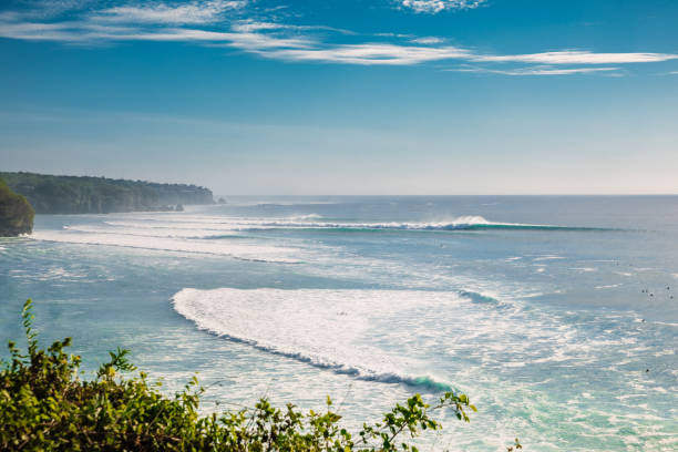 istock Big waves in ocean. Perfect waves for surfing 1157040567