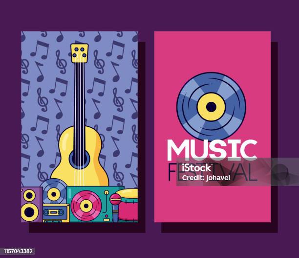 Music Festival Banner Stock Illustration - Download Image Now - Adhesive Tape, Audio Cassette, Audio Equipment