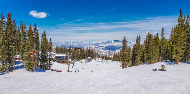 Colorado ski resort on nice winter day