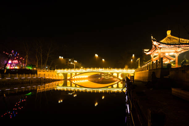 istock night scenery of bridge and river 1157048165