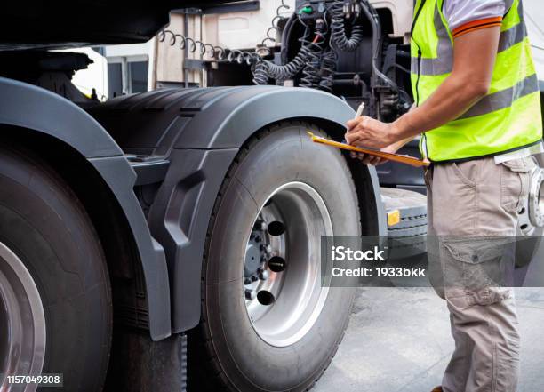 Truck Inspection And Safety Stock Photo - Download Image Now - Truck, Safety, Semi-Truck