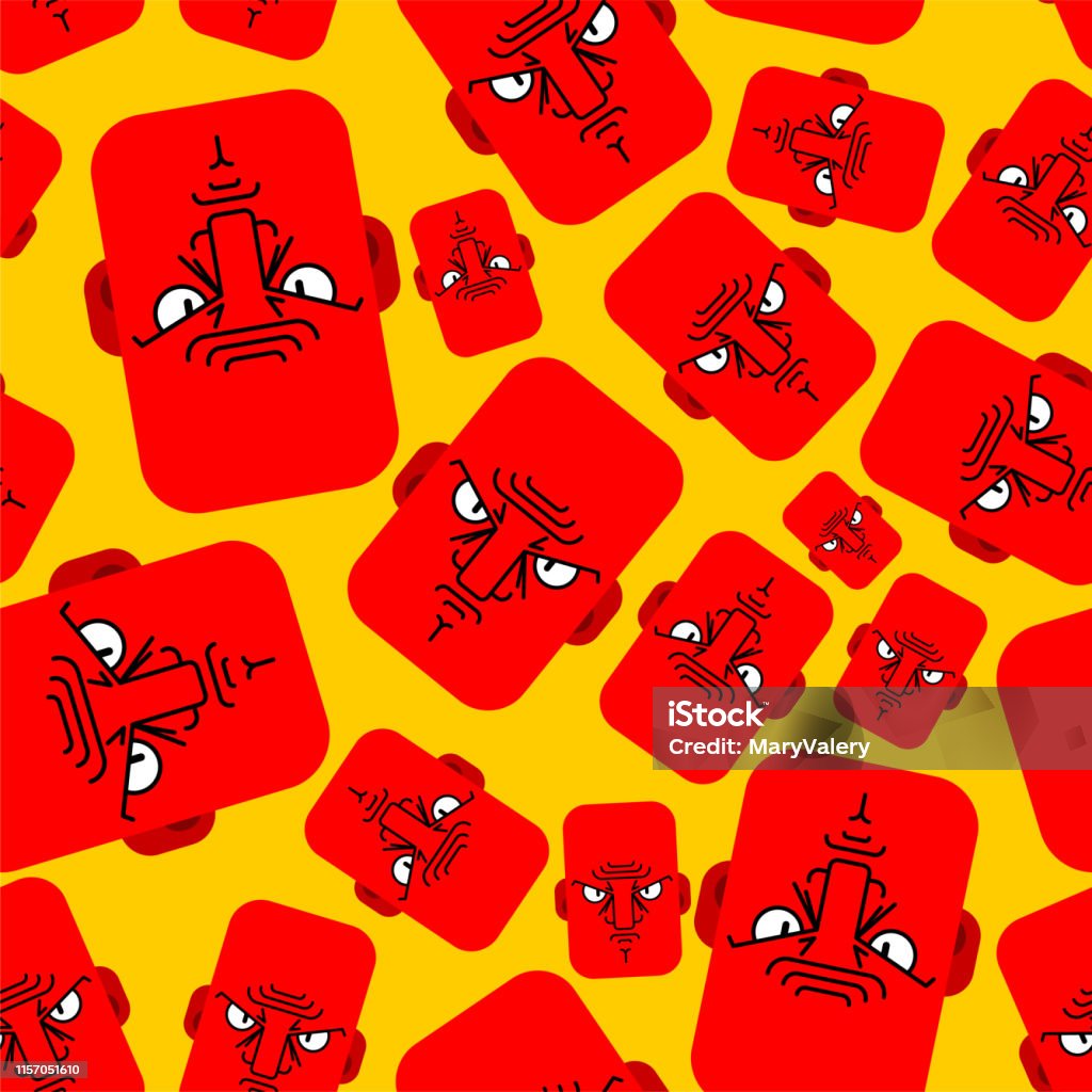 Angsty Pattern Angry Face Red Pattern Seamless Evil Emotion Background Dissatisfied ...