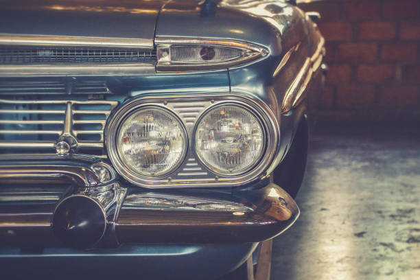 istock headlight lamp of vintage classic car 1157051638
