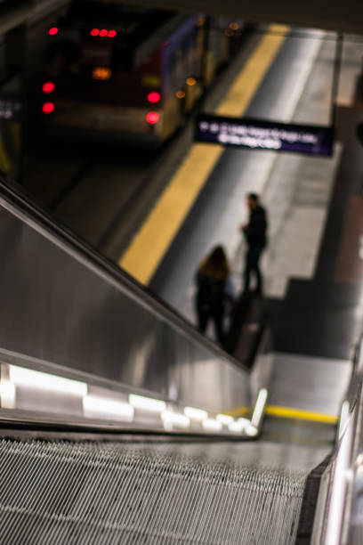 istock Silver escalator in the city 1157054481