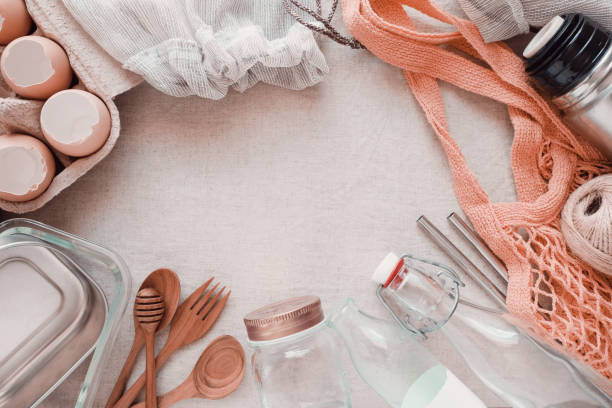 istock Reusable , plastic free products, eco living and Zero waste concept, toning 1157054654