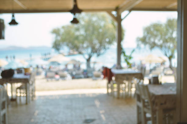 istock Blurred of Beachfront restaurant. Holiday season. - Image 1157057508