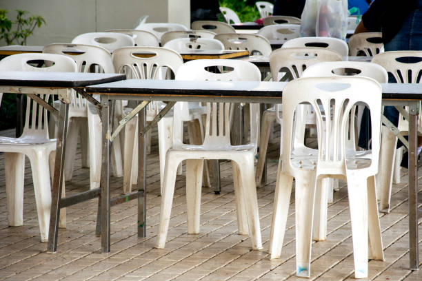 istock White chair in the cafeteria or canteen. 1157062006