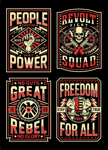 fully editable vector illustration of propaganda t-shirt design, image suitable for poster design or graphic t-shirt