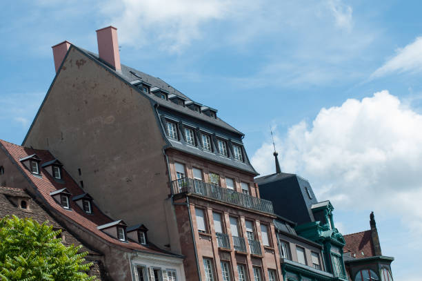 Closeup of traditional architecture at Kleber place in Strasbourg