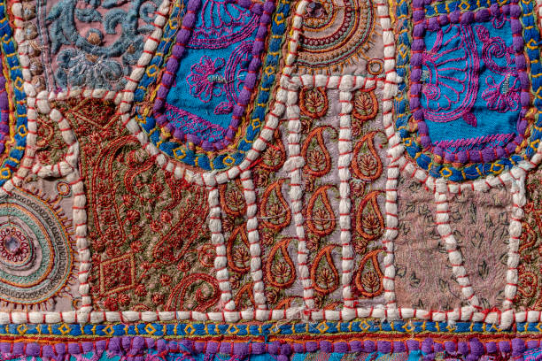 istock Detail old patchwork carpet. Close up, top view 1157065647