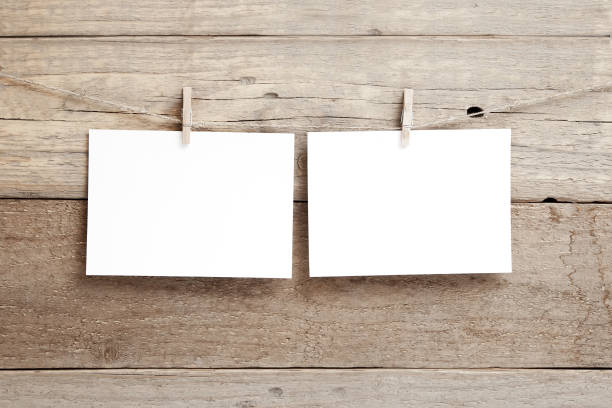 istock Stylish invitation layout - empty cards on a wooden background 1157068100