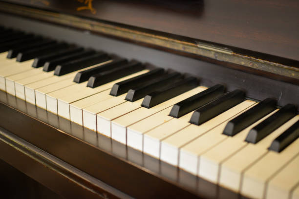 istock Vintage close up piano key 1157068502