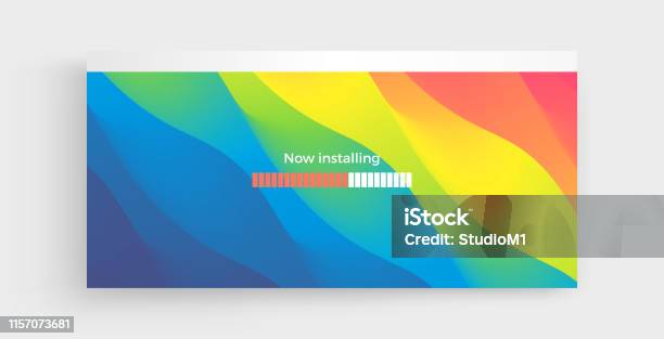 Loading Process Screen Installing App Or Software Progress Loading Bar ...