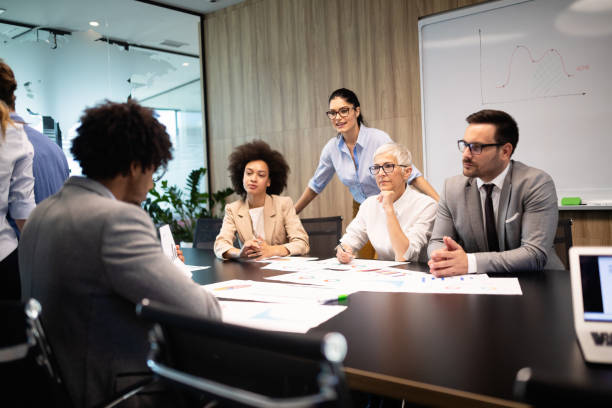 istock Creative business people working on business project in office 1157074837