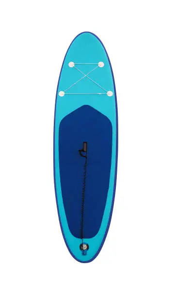 Photo of Blue stand-up paddleboard isolated