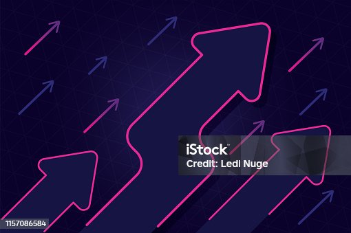 istock abstract growth arrow with blue and pink color  design vector background 1157086584